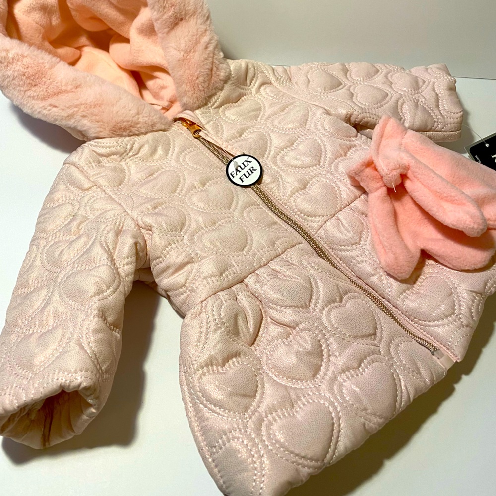 NWT Quilted Hooded Puffer Coat size 3-6M